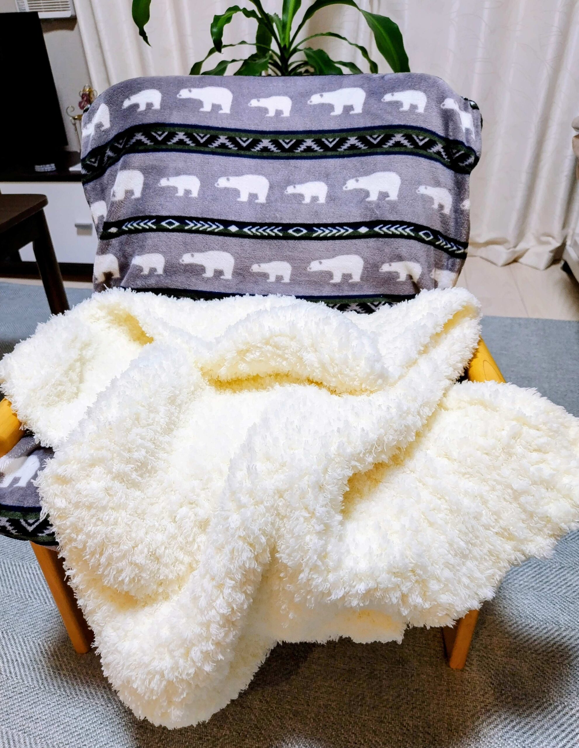 フワモコひざかけ編んでみました♡